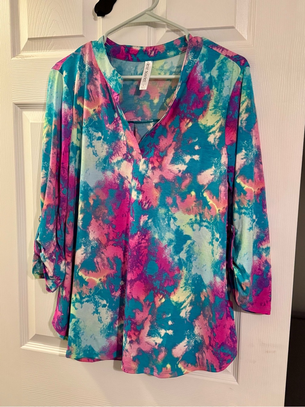 Scarlett Multi-Color Tie-Dye V-Neck Tunic